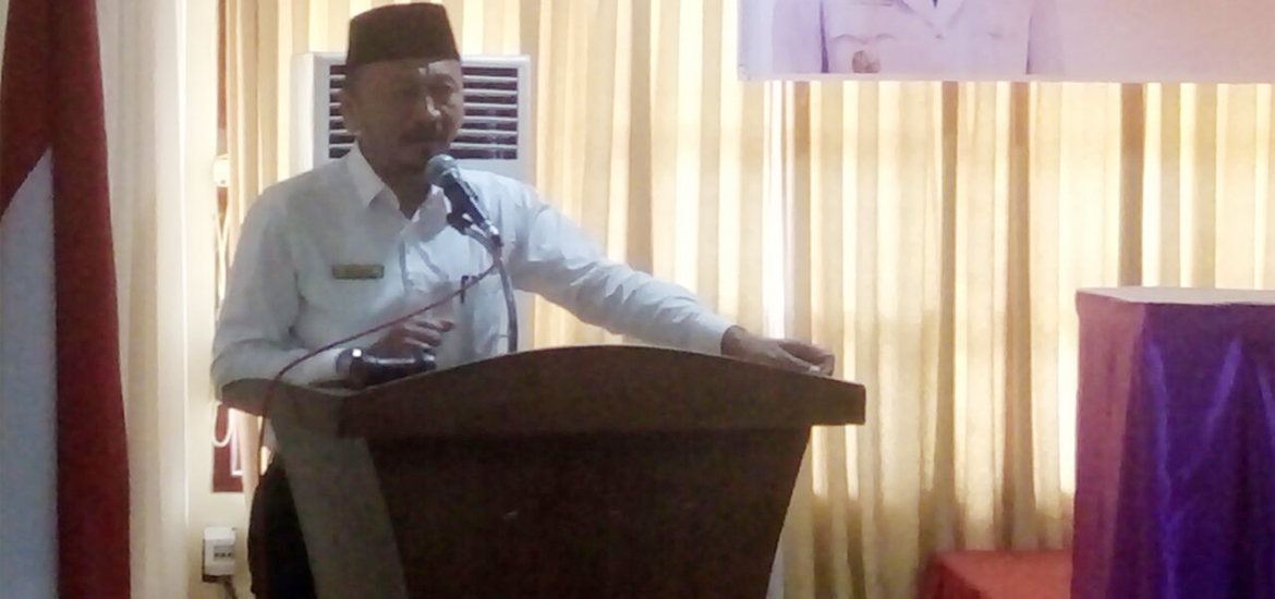 Sekretaris Daerah Kota Bengkulu Marjon menyampaikan sambutan saat sosialisai DAK