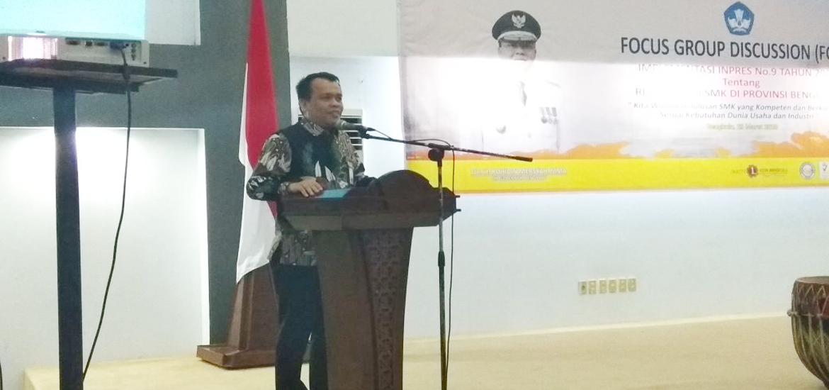 Kasubdit Penyelarasan Direktorat Pembinaaan SMK Sarriyadi menyampaikan sambutan