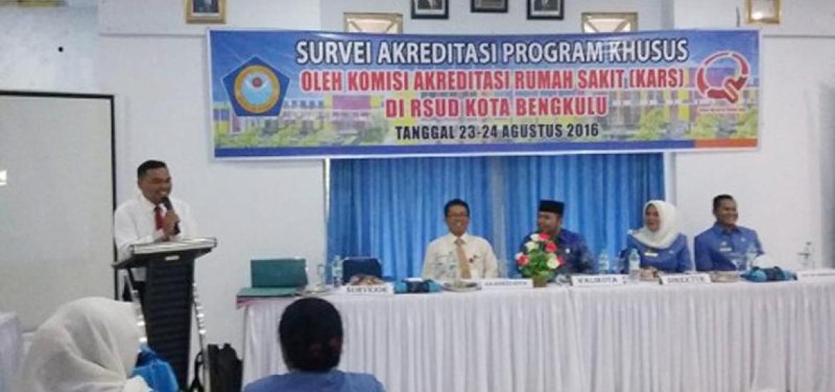 Walikota Bengkulu Helmi Hasan menyambut langsung tim survey yang dipimpin oleh Tulus Setiono dan Dr. Widayanto di RSUD kota