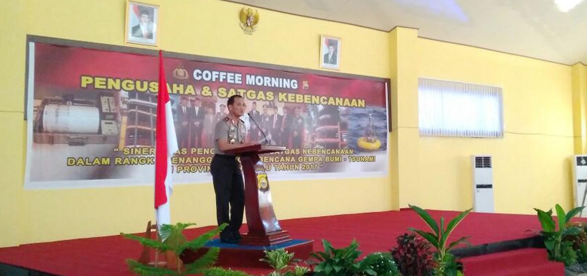 Kapolda Bengkulu Brigjen Pol Coki Manurung menginisiasi pertemuan dalam tajuk Coffee Morning bersama Pengusaha dan Satgas Kebencanaan di Mapolda Bengkulu, Rabu (29/11)