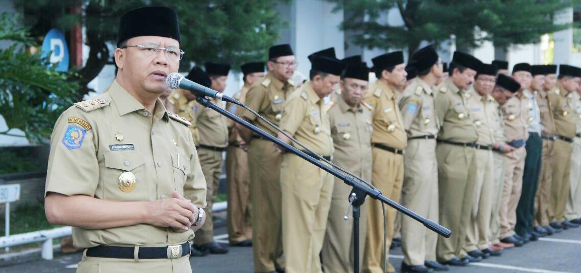 Plt Gubernur Bengkulu Rohidin Mersyah pimpin apel perdana tahun 2018