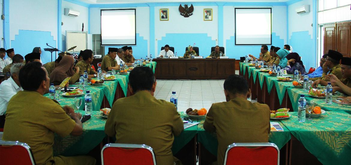 Rakor Percepatan SPIP dan PK APIP di ruang Rapat Kepala Perwakilan BPKP Provinsi Bengkulu, Senin (9/4/2018)