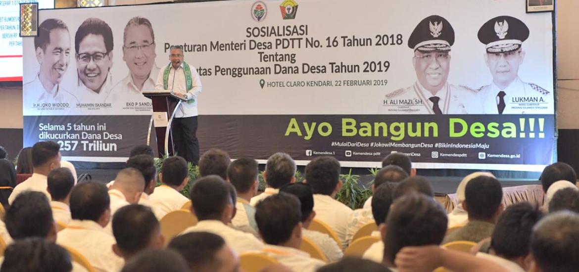Sosialisasi Peraturan Menteri Desa, Pembangunan Daerah Tertinggal, dan Transmigrasi No 16 Tahun 2018 tentang Prioritas Penggunaan Dana Desa Tahun 2019 di Kendari