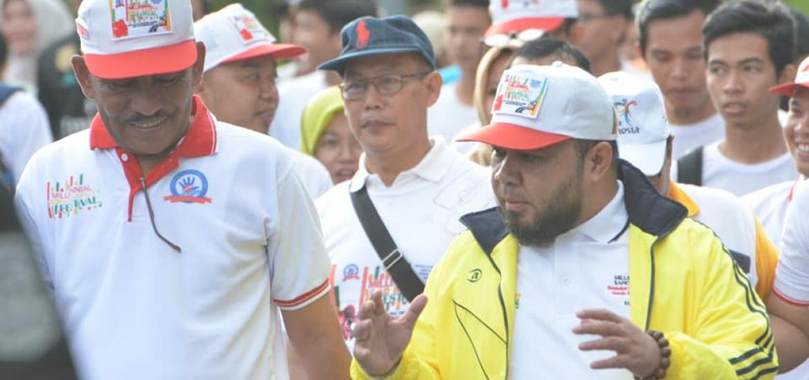 Walikota Bengkulu Helmi Hasan saat kegiatan Milenial Road Safety Festival