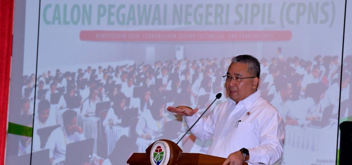 Menteri Eko memberikan arahan kepada CPNS Kemendes PDTT