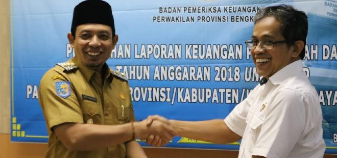 Wakil Walikota Bengkulu Dedy Wahyudi menghadiri penyerahan Laporan Keuangan Pemerintah Daerah (LKPD) unaudited tahun anggaran 2018 di Kantor BPK Perwakilan Provinsi Bengkulu