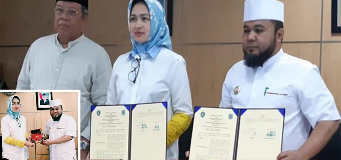 Walikota Bengkulu Helmi Hasan MoU dengan Walikota Tangse Airin Rachmi Diany