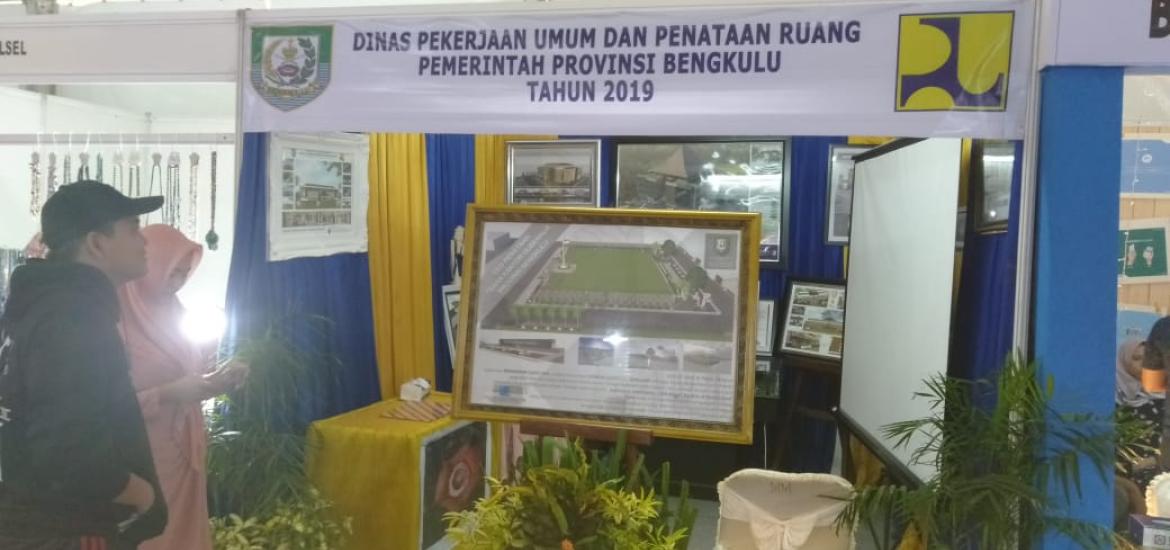 Stand Pameran Dinas PUPR Provinsi Bengkulu pada Festival Bumi Rafflesia Tahun 2019 di Sport Centre Pantai Panjang Bengkulu