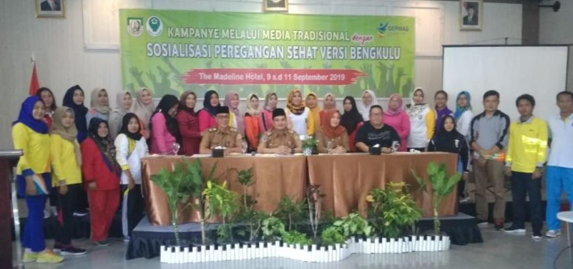 Dinkes Kesehatan Provinsi Bengkulu menggelar Sosialisasi Peregangan sehat versi Bengkulu  Melalui Media Tradisional