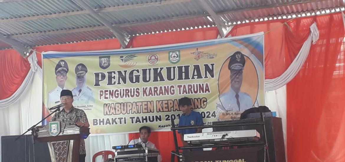 Gubernur Rohidin saat Pengukuhan Karang Taruna Kabupaten Kepahiang