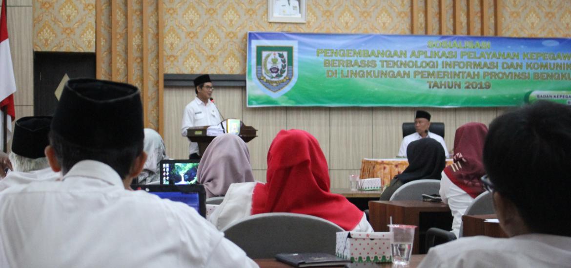 BKD Provinsi Bengkulu menggelar Sosialisasi Pengembangan Aplikasi Kepegawaian berbasis tekhnologi informasi dan komunikasi 
