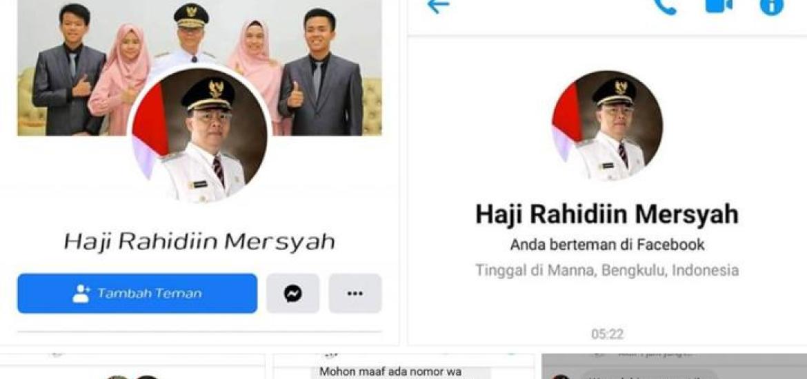 Akun palsu Facebook catut nama Gubernur Bengkulu