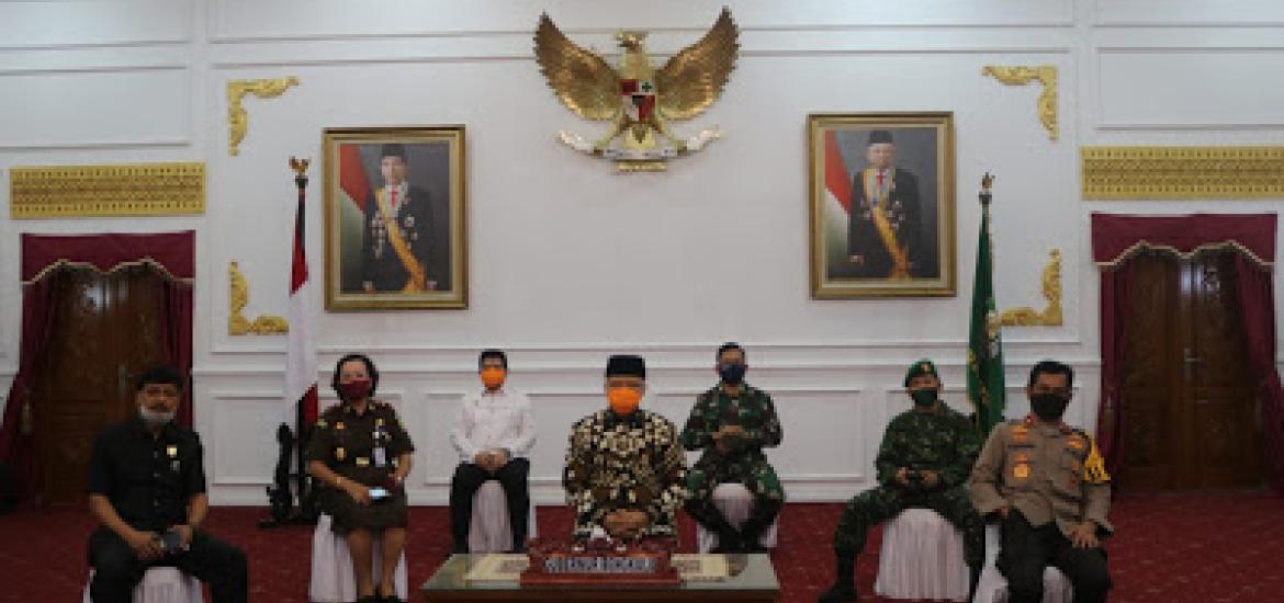 Video coference terkait pengamanan dan penegakan protokol Hari Raya Idul Fitri 1441 H