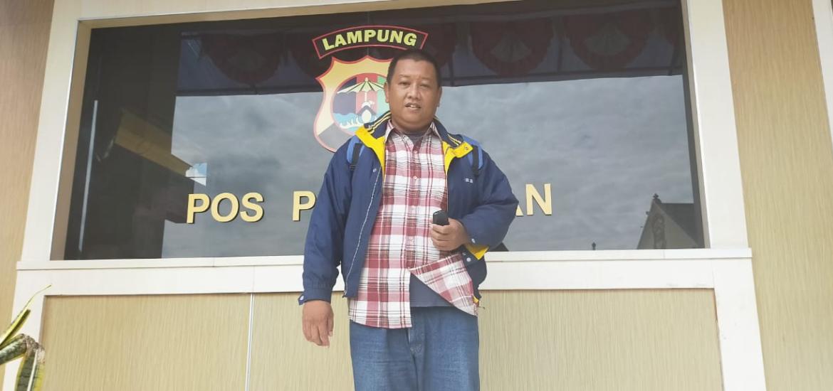 Ketua LSM-GPAN Indonesia saat menyampaikan laporannya ke Polda Lampung