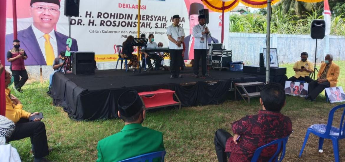 Calon Wakil Gubernur Bengkulu Rosjinsyah Syahili saat menyampaikan sambutan