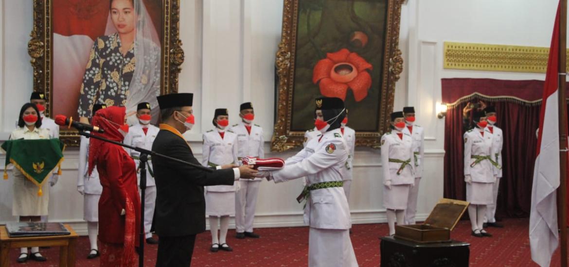 Gubernur Rohidin Kukuhkan Paskibraka Provinsi Bengkulu tahun 2021