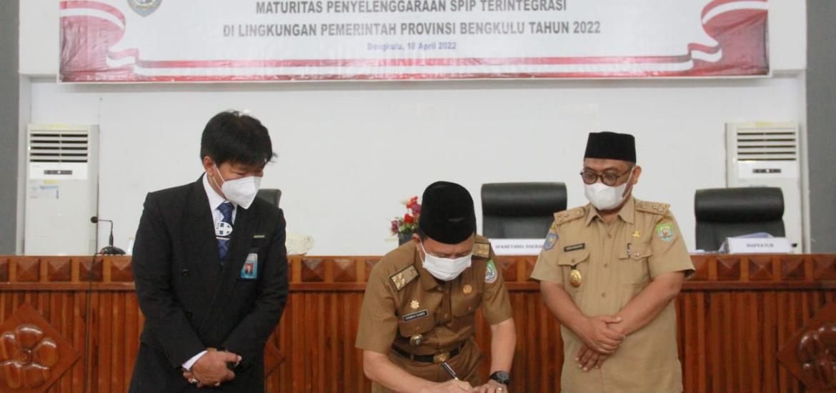 Tandatangani Komitmen Bersama, Pemprov Bengkulu Target SPIP Naik Level 3
