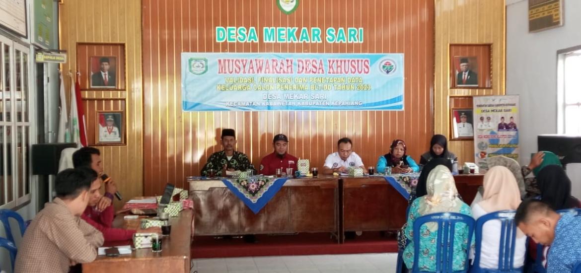 Musdesus penetapan penerimaan BLT-DD