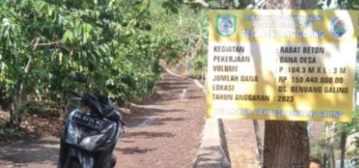 Pemdes Benuang Galing  Prioritaskan Pembangunan Infrastrukur Jalan Rabat Beton 