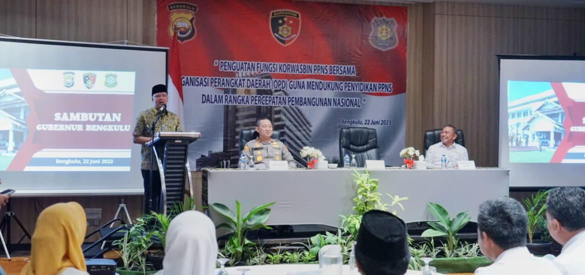 Gubernur Rohidin Hadiri Kegiatan Pembinaan Peningkatan Kemampuan Bagi Penyidik Polri dan PPNS