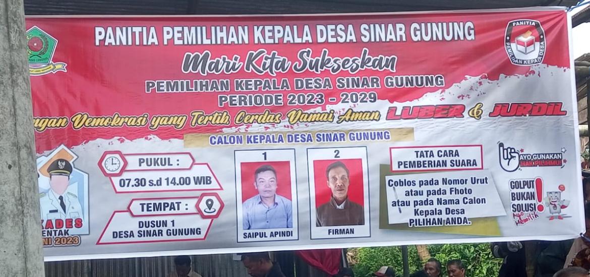 Firman Terpilih Kades Sinar Gunung Periode 2023 - 2029
