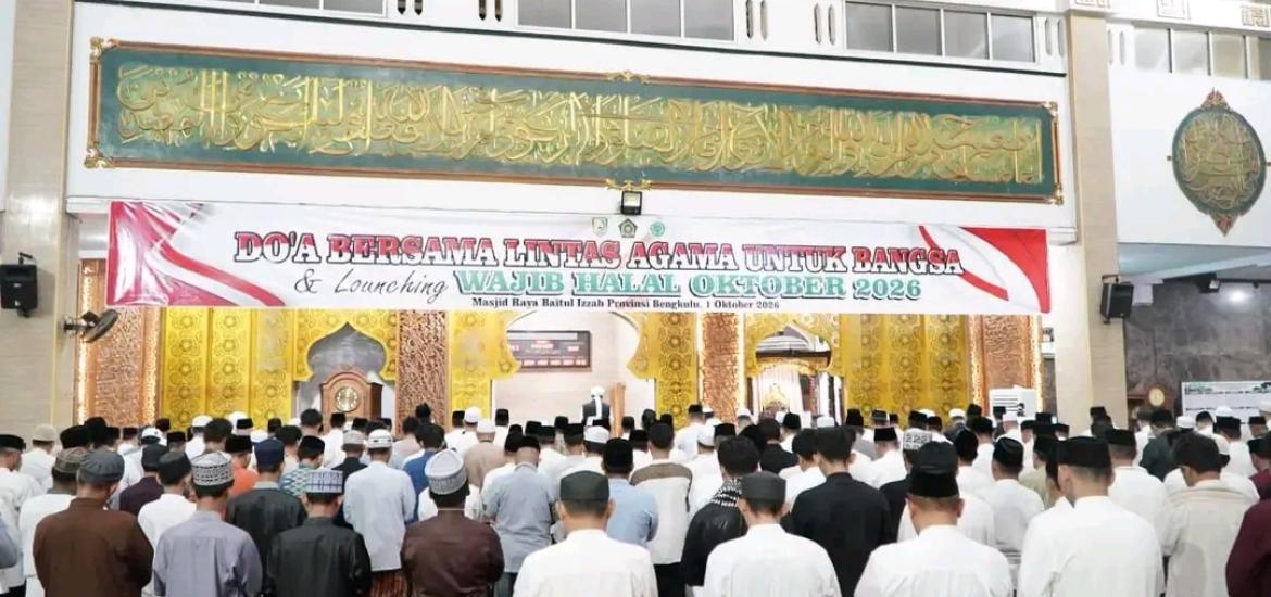 Doa Bersama Lintas Agama Digelar Serentak di Bengkulu, Helmi Hasan Tekankan Pentingnya “Mitigasi Langit”