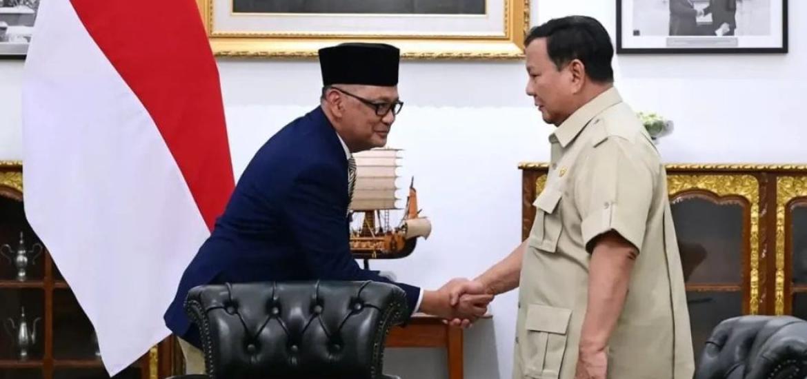 Presiden RI Prabowo Subianto Bersama Menteri Haji dan Umrah Mochamad Irfan Yusuf