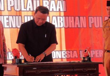 Penandatanganan Nota Kesepahaman Pengembangan Pelabuhan Pulau Baai dan Pembangunan Rel Kereta Api dari dan Menuju Pelabuhan Pulau Baai