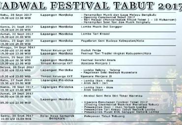 Jadwal Festival Tabut 2017