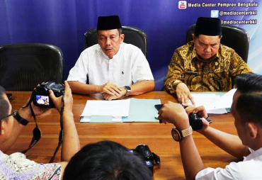 Konferensi Pers di Ruang Media Center Humas Pemprov Bengkulu