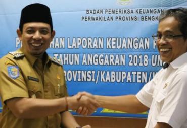 Wakil Walikota Bengkulu Dedy Wahyudi menghadiri penyerahan Laporan Keuangan Pemerintah Daerah (LKPD) unaudited tahun anggaran 2018 di Kantor BPK Perwakilan Provinsi Bengkulu