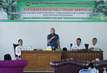 Pertemuan Sosialisasi Tingkat Kabupaten Peremajaan Kelapa Sawit Pekebun, Pengembangan SDM dan Sarana Prasaran