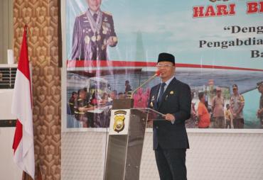 Gubernur Rohidin Mersyah saat menghadiri kegiatan HUT Bhayangkara Bhayangkara ke 73 tahun