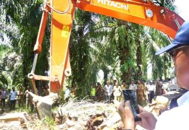 Bupati Bengkulu Selatan Gusnan Mulyadi melaunching program peremajaan perkebunan kelapa sawit rakyat