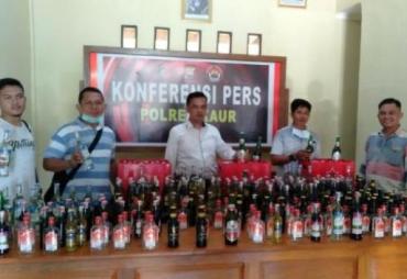 Operasi Pekat Nala, Polres Kaur Sita Puluhan Miras