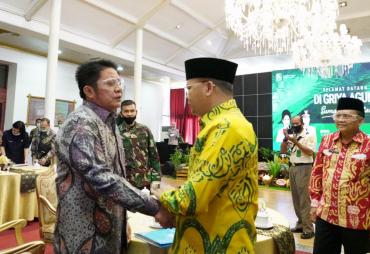 Gubernur Bengkulu Rohidin Mersyah saat silaturahmi bersama Gubernur Sumsel Herman Deru