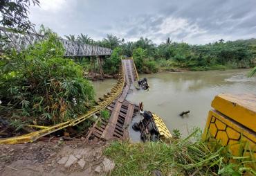 Lokasi jembatan yang putus di Desa Paku Haji Bengkulu Tengah