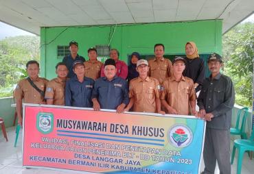 Pemdes Langgar Jaya Tetapkan 53 KK Penerima BLT-DD 2023