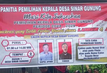 Firman Terpilih Kades Sinar Gunung Periode 2023 - 2029
