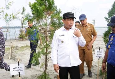 WaliKota Bengkulu dan Pelindo Laksanakan Penanaman Pohon Serentak di Pulau Baai
