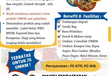 Pemkot Bengkulu Buka Pendaftaran Pelatihan Kewirausahaan Mandiri UMKM