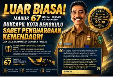 Dukcapil Kota Bengkulu Raih Predikat “Sangat Baik” dari…
